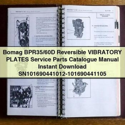 Bomag Bpr35/60d Reversible Vibratory Plates Sn101690441012-101690441105 Parts Catalog PDF