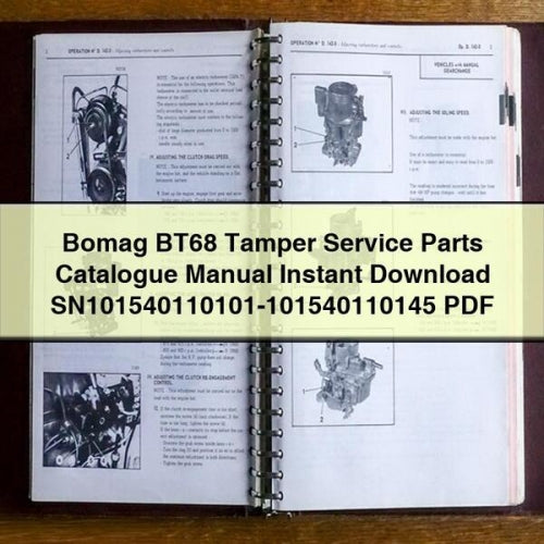 Bomag BT68 Tamper Sn101540110101-101540110145 Parts Catalog PDF