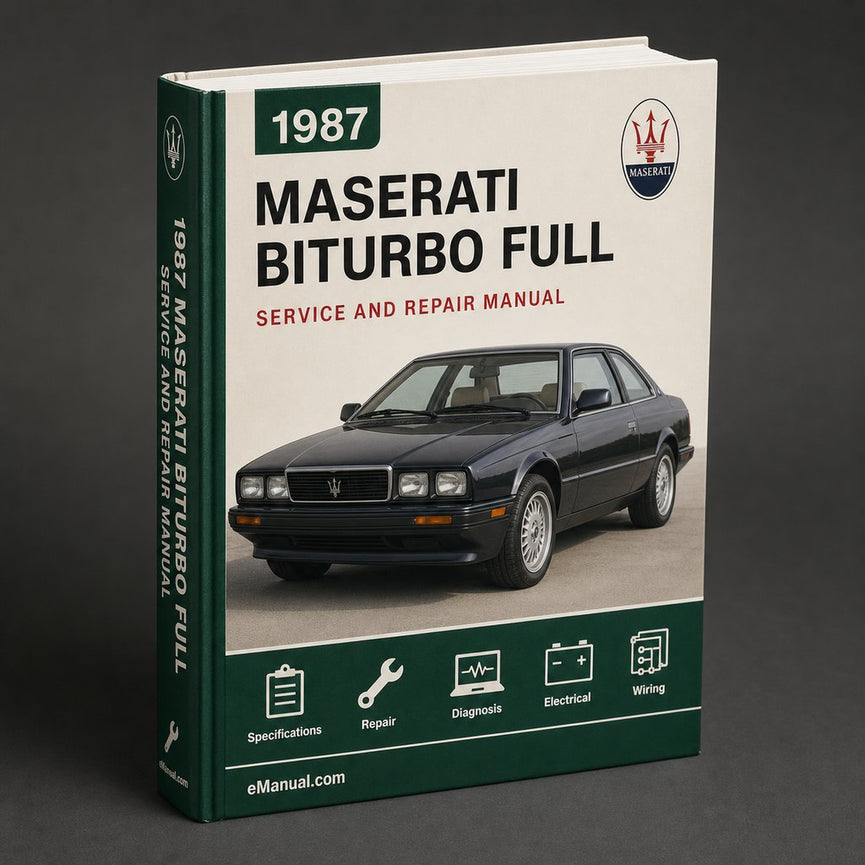 Manual de servicio y reparación completo de Maserati Biturbo 1987-1993