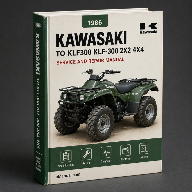 1986 to 2006 Kawasaki KLF300 KLF-300 2X2 4X4 Service Repair Manual