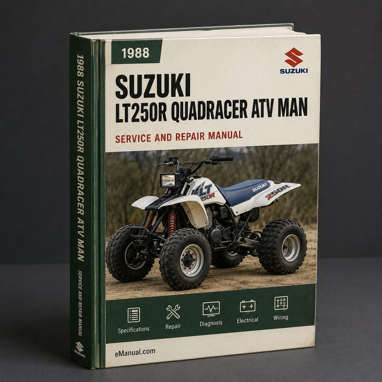 1988 1989 1990 1991 1992 Suzuki LT250R Quadracer ATV Service Repair Workshop Manual