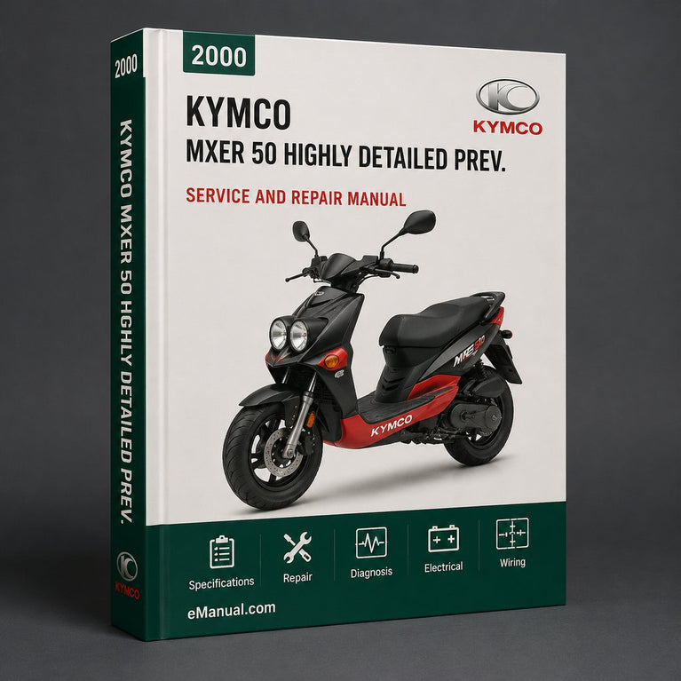 2000-2007 KYMCO Mxer 50 Official Service Repair Manual (Highly Detailed FSM Preview)