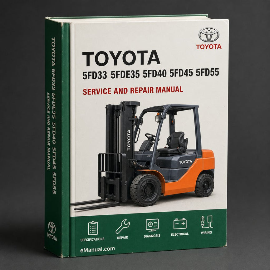 Toyota 5FD33 5FDE35 5FD40 5FD45 5FD55 5FG33 5FG35 5FGE35 5FG40 5FG45 Forklift Complete Workshop Service Repair Manual