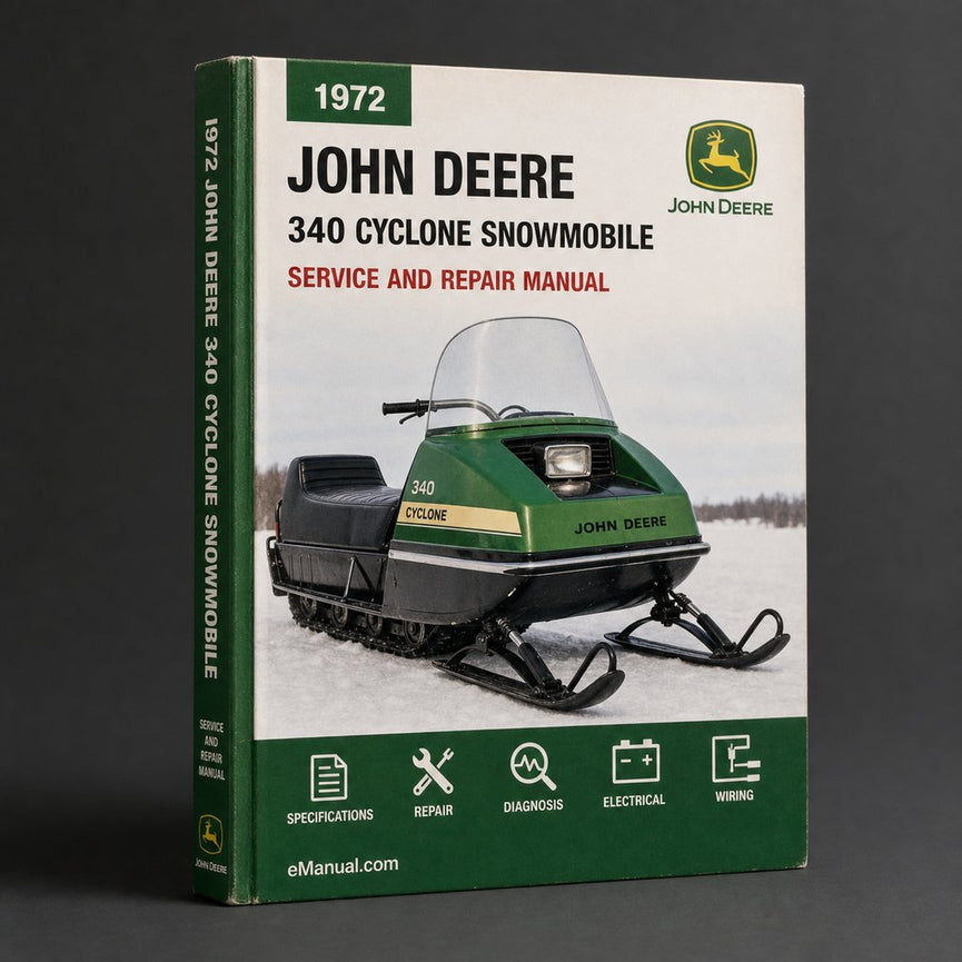 John Deere 340 Cyclone Snowmobile 1972-1977 Service Repair Workshop Manual