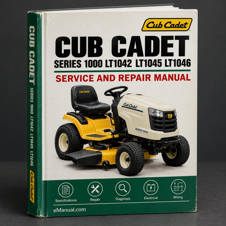 Cub Cadet Series 1000 LT1042 LT1045 LT1046 LT1050 Rider Mower Service Repair Workshop Manual PDF