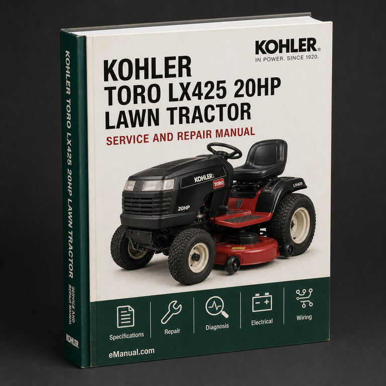 TORO LX425 20HP KOHLER LAWN Tractor Shop Manual PDF