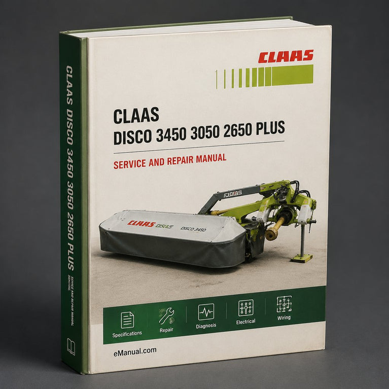 Claas Disco 3450 3050 2650 C Plus Disc Mower Complete Workshop Service Repair Manual PDF