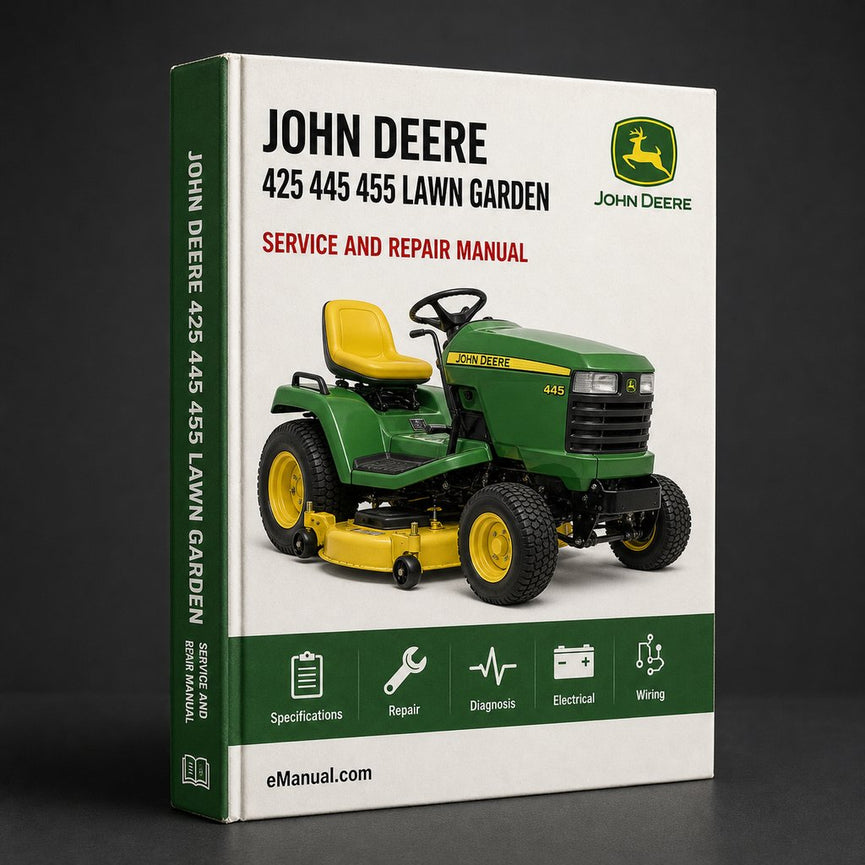 John Deere 425 445 455 Lawn & Garden Tractors Technical Manual PDF