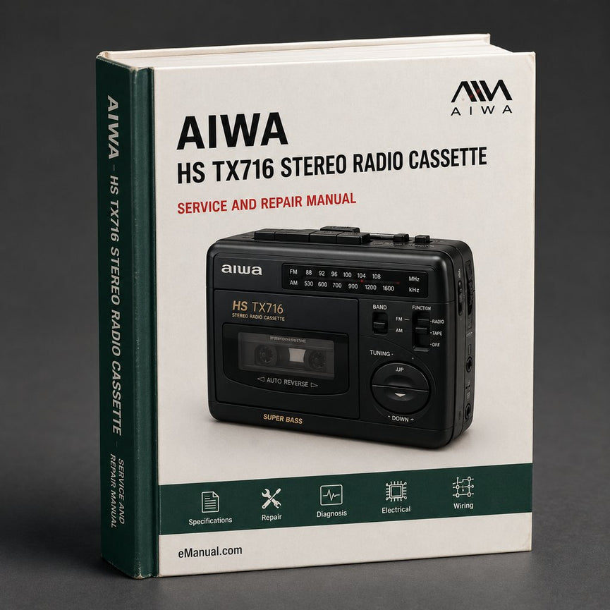 Aiwa HS TX716 Stereo Radio Cassette Player Parts Catalog PDF