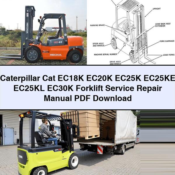 Caterpillar Cat EC18K EC20K EC25K EC25KE EC25KL EC30K Forklift Service Repair Manual