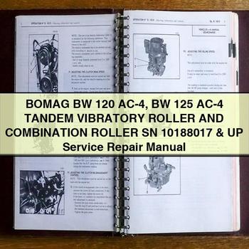 Bomag BW 120 AC-4 125 Tandem Vibratory Roller Combination SN 10188017 UP Service Repair Workshop Manual PDF