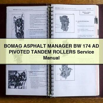 Bomag Asphalt Manager BW 174 AD Pivoted Tandem Rollers Service Repair Workshop Manual PDF