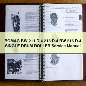Bomag BW 211 D-4 213 216 Single Drum Roller Service Repair Workshop Manual PDF
