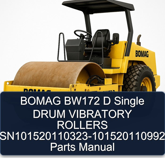 Bomag BW172 D Single Drum Vibratory Rollers Sn101520110323-101520110992 Parts Catalog PDF