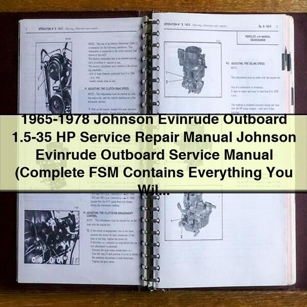 1965-1978 Johnson Evinrude Outboard 1.5-35 HP Service Repair Manual (Complete FSM)