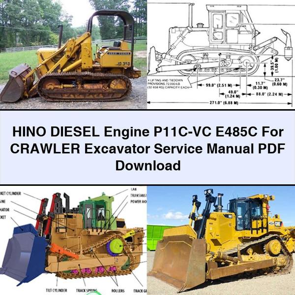 HINO Diesel Engine P11C-VC E485C For Crawler Excavator Service Repair Manual