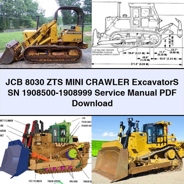 JCB 8030 ZTS Mini Crawler Excavators SN 1908500-1908999 Service Repair Workshop Manual PDF