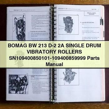 Bomag BW 213 D-2 2A Single Drum Vibratory Rollers Sn109400850101-109400859999 Parts Catalog PDF
