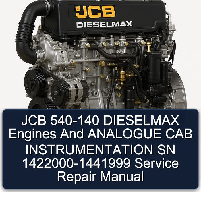 JCB 540-140 DIESELMAX Engines And ANALOGUE CAB INSTRUMENTATION SN 1422000-1441999 Service Repair Manual
