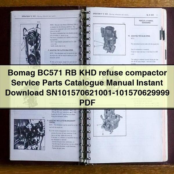 Bomag BC571 RB KHD Refuse Compactor Sn101570621001-101570629999 Parts Catalog PDF