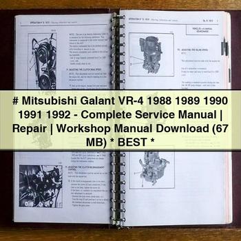 Mitsubishi Galant VR-4 1988 1989 1990 1991 1992 - Manual de servicio completo | Reparación | Manual de taller (67 MB)