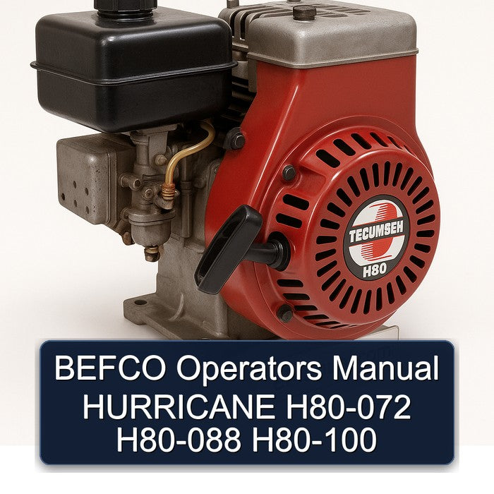 Tecumseh H80 Befco Operators Hurricane -072 -088 -100 Operator's Manual PDF