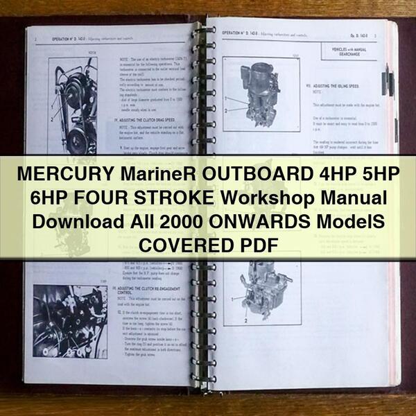 Manual de taller de motores fueraborda MERCURY Mariner de cuatro tiempos, 4 HP, 5 HP y 6 HP Todos los modelos cubiertos a partir del año 2000