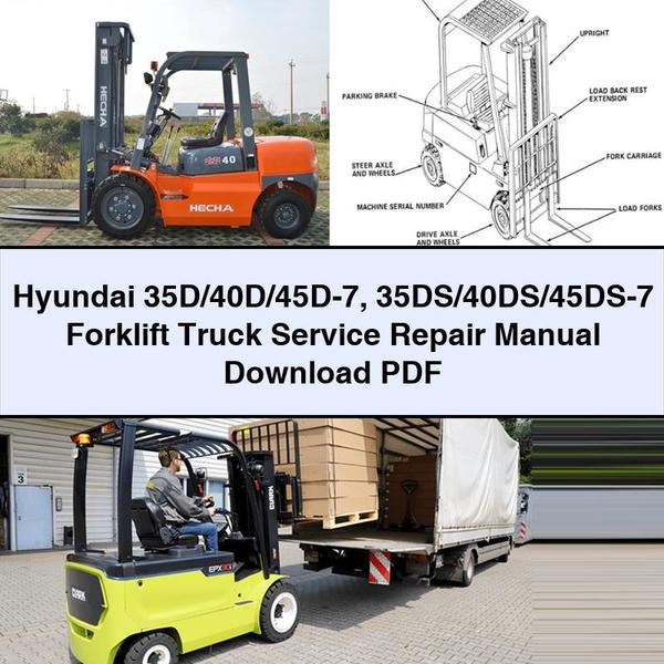 Manual de servicio y reparación de carretillas elevadoras Hyundai 35D/40D/45D-7 35DS/40DS/45DS-7