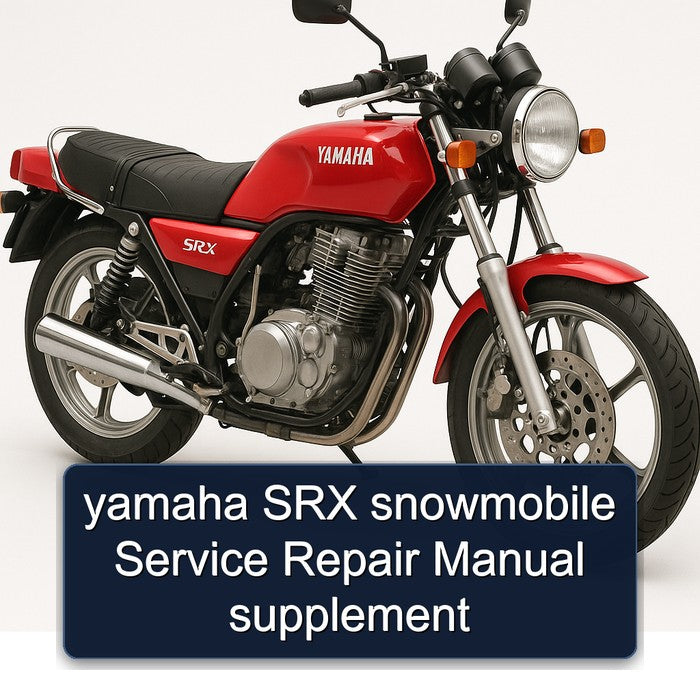 yamaha SRX snowmobile Service Repair Manual supplement