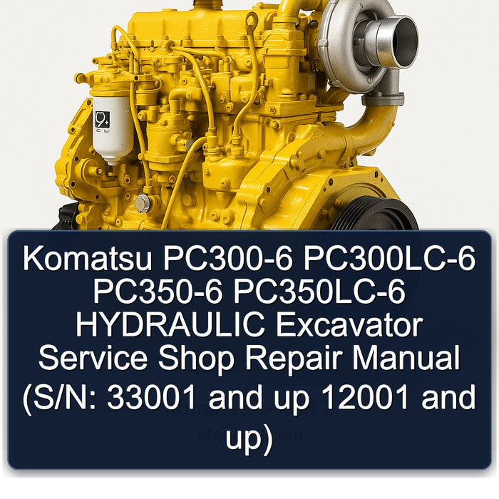 Komatsu PC300-6 PC300LC-6 PC350-6 PC350LC-6 HYDRAULIC Excavator Service Shop Repair Manual (S/N: 33001 and up 12001 and up)