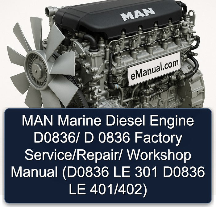 MAN Marine Diesel Engine D0836/ D 0836 Factory Service/Repair/ Workshop Manual (D0836 LE 301 D0836 LE 401/402)