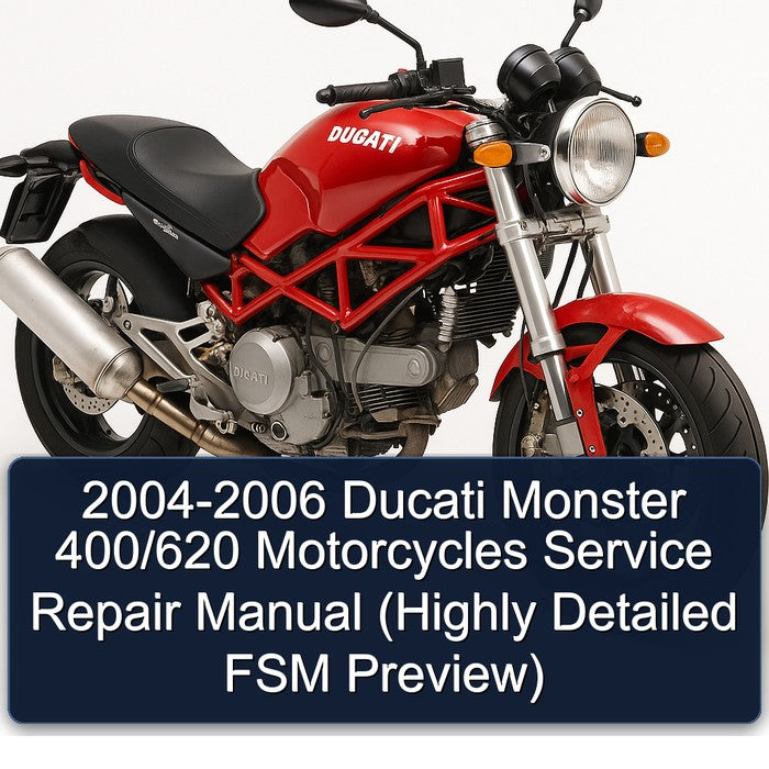 2004-2006 Ducati Monster 400/620 Motorcycles Service Repair Manual (Highly Detailed FSM Preview)