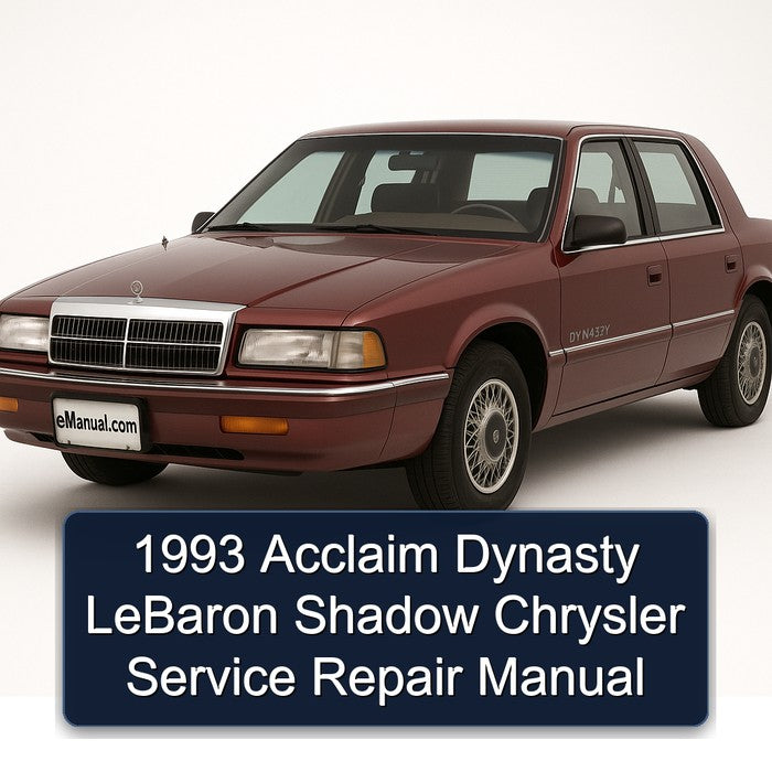 1993 Acclaim Dynasty LeBaron Shadow Chrysler Service Repair Manual