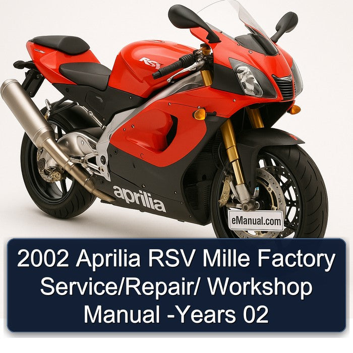 2002 Aprilia RSV Mille Factory Service/Repair/ Workshop Manual -Years 02