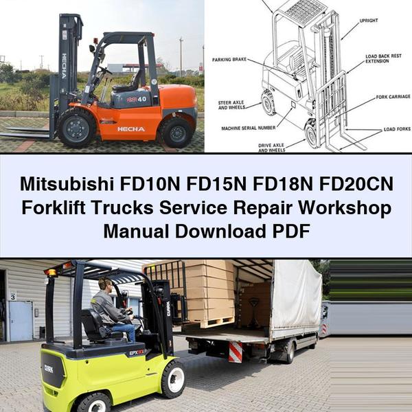 Manual de taller y reparación de carretillas elevadoras Mitsubishi FD10N FD15N FD18N FD20CN