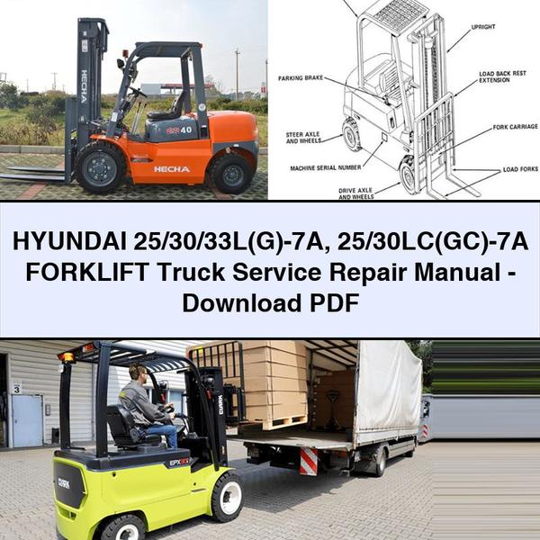 Hyundai 25/30/33L(G)-7A 25/30LC(GC)-7A Forklift Service Repair Manual-PDF