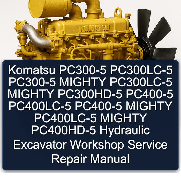 Komatsu PC300-5 PC300LC-5 PC300-5 MIGHTY PC300LC-5 MIGHTY PC300HD-5 PC400-5 PC400LC-5 PC400-5 MIGHTY PC400LC-5 MIGHTY PC400HD-5 Hydraulic Excavator Workshop Service Repair Manual