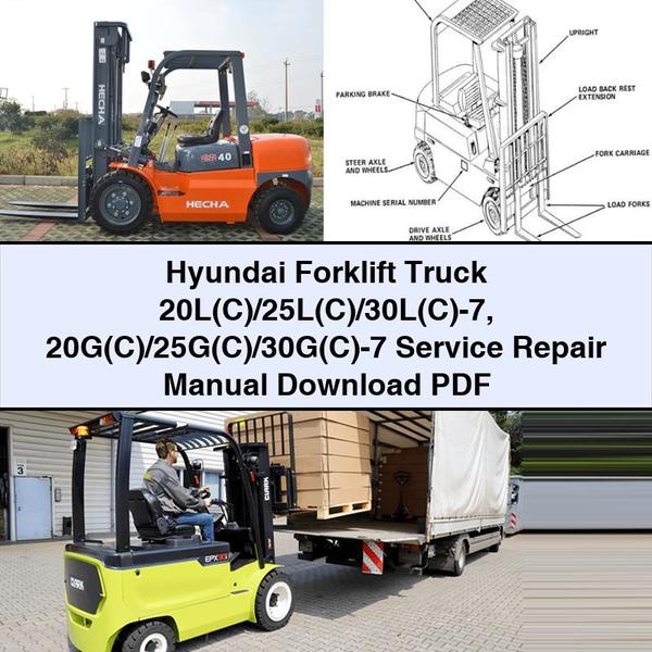 Manual de servicio y reparación de carretilla elevadora Hyundai 20L(C)/25L(C)/30L(C)-7 20G(C)/25G(C)/30G(C)-7