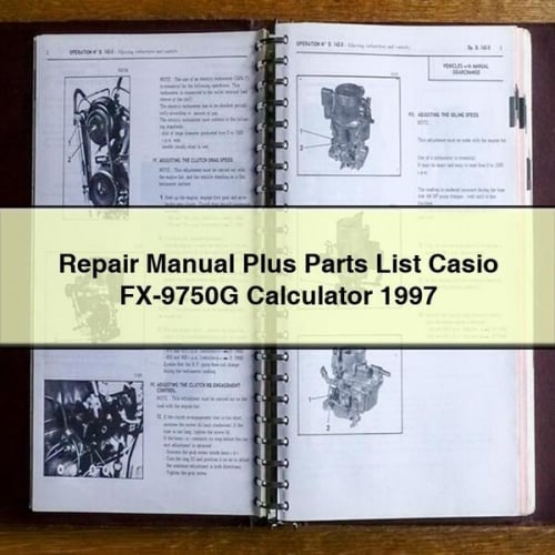 Manual de reparación más lista de piezas Calculadora Casio FX-9750G 1997