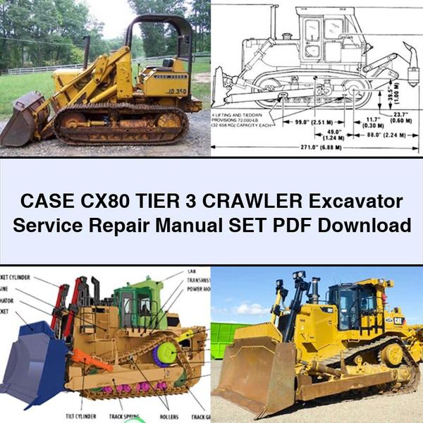 CASE CX80 Tier 3 Crawler Excavator Service Repair Manual SET