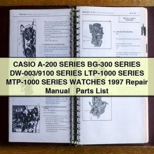 CASIO A-200 Series BG-300 Series DW-003/9100 Series LTP-1000 Series MTP-1000 Series WATCHES 1997 Repair Manual + Parts List PDF Download