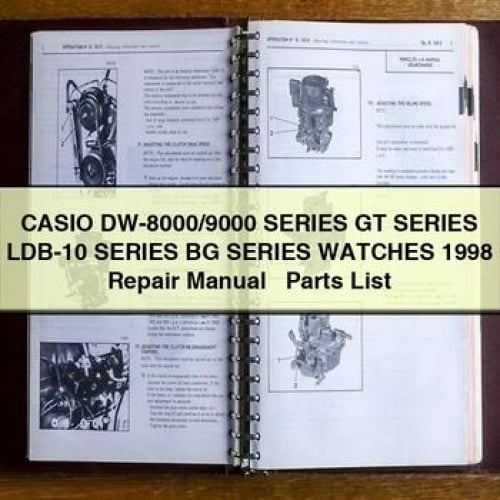 CASIO DW-8000/9000 Series GT Series LDB-10 Series BG Series WATCHES 1998 Repair Manual + Parts List PDF Download