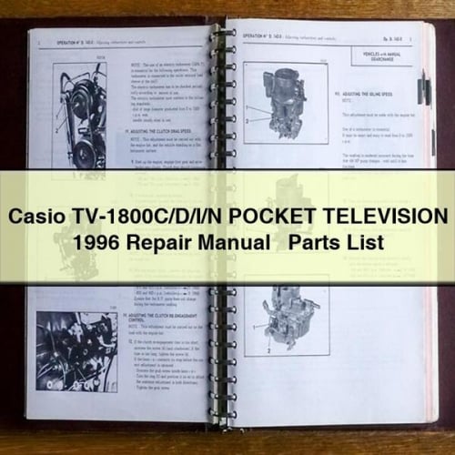 CASIO TV-1800C/D/I/N POCKET TELEVISION 1996 Repair Manual + Parts List PDF Download