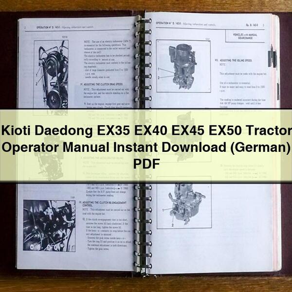 Kioti Daedong EX35 EX40 EX45 EX50 Tractor Operator Manual (German)