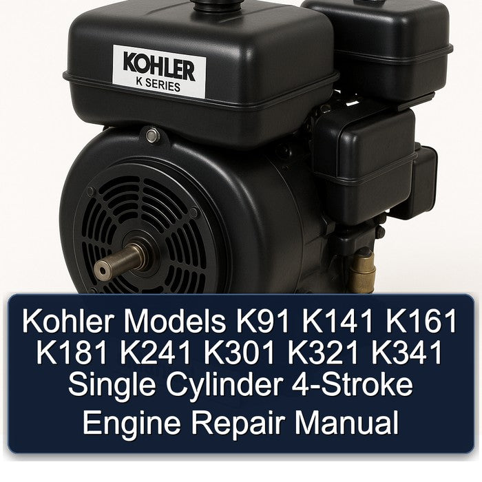 Kohler Models K91 K141 K161 K181 K241 K301 K321 K341 Single Cylinder 4-Stroke Engine Repair Manual