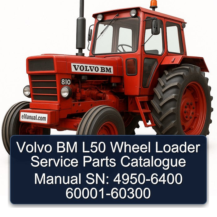 Volvo BM L50 Wheel Loader Service Parts Catalogue Manual SN: 4950-6400 60001-60300