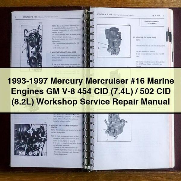 1993-1997 Mercury Mercruiser #16 Marine Engines GM V-8 454 CID (7.4L)/502 CID (8.2L) Workshop Service Repair Manual