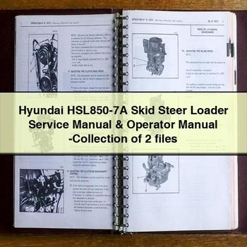 Manual de servicio y reparación de minicargadoras Hyundai HSL850-7A y manual del operador - Colección de 2 archivos