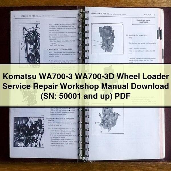 Komatsu WA700-3 WA700-3D Wheel Loader Service Repair Workshop Manual (SN: 50001 and up)