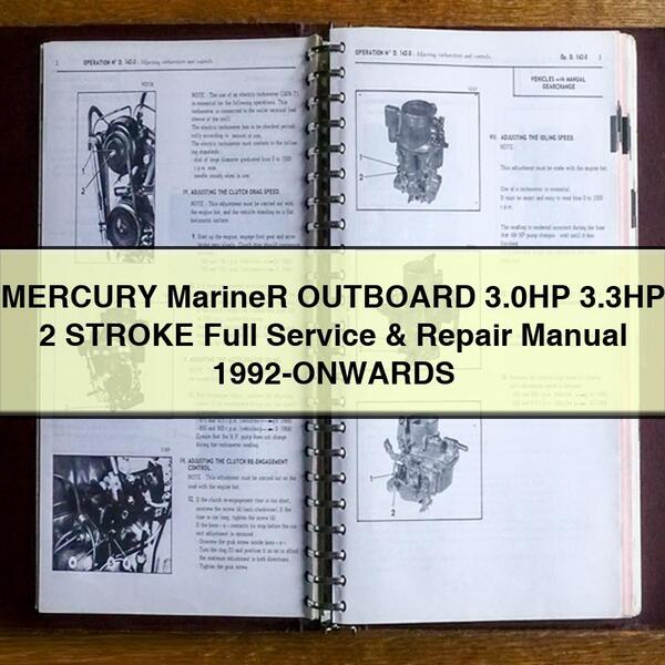MERCURY Mariner OUTBOARD 3.0HP 3.3HP 2 STROKE Full Service & Repair Manual 1992-ONWARDS